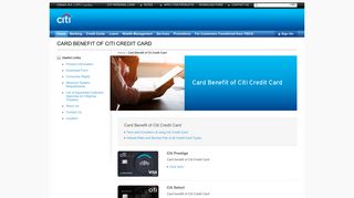 Benefits of Credit Card – Citibank Thailand