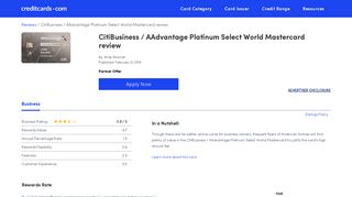 CitiBusiness / AAdvantage Platinum Select World ... - Credit Cards