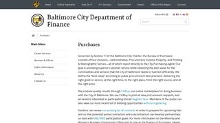 Purchases | Baltimore City Department of Finance