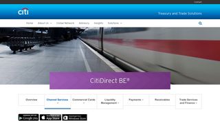 CitiDirect BE® | Channel Services | Treasury and Trade Solutions