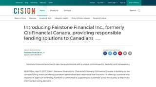 Introducing Fairstone Financial Inc., formerly CitiFinancial Canada ...