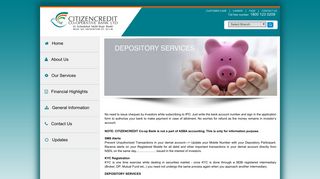 CCCB :: Depository Services - Citizencredit Co-op Bank Ltd.