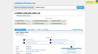 cablink.org.uk at WI. Login - Citizens Advice - Website Informer
