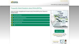 Online Bill Pay FAQ from Citizens & Northern Bank