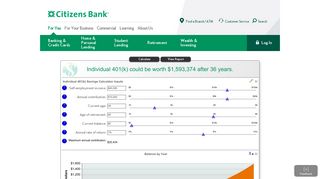 401(k) Savings Calculator | Citizens Bank