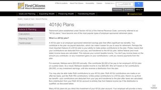 401(k) Plans | First Citizens Bank