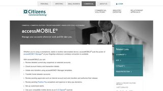 accessMOBILE® from Citizens Commercial Banking - Citizens Bank