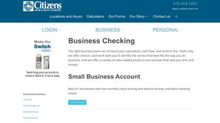 Business Checking – Citizens Bank and Trust