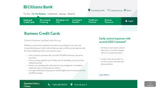 Business Credit Cards | Compare Your Options and ... - Citizens Bank