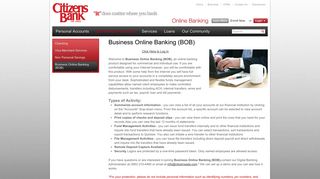 Business Online Banking (BOB) | Citizens Bank of Ada