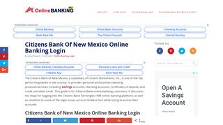 Citizens Bank of New Mexico Online Banking Login ...
