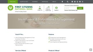 Investment & Retirement Management - First Citizens Bank
