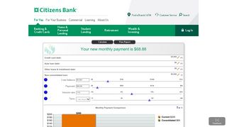 Personal Debt Consolidation Calculator | Citizens Bank