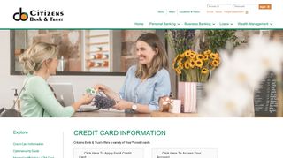 Credit Card Information - Citizens Bank & Trust
