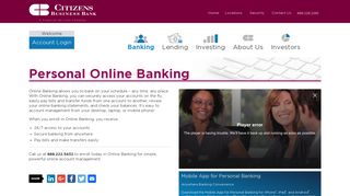 Personal Online Banking - Citizens Business Bank