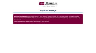 Communication - Citizens Business Bank
