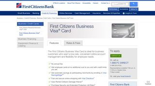 Business Visa Credit Card | First Citizens Bank