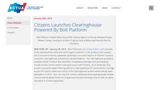 Citizens Launches Clearinghouse Powered By Bolt Platform - Actua