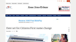 Date set for Citizens First name change - The Rome News-Tribune