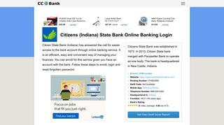 Citizens (Indiana) State Bank Online Banking Login - CC Bank