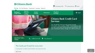Credit Card Holder Information | Citizens Bank