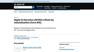 Apply to become a British citizen by naturalisation (form AN) - GOV.UK