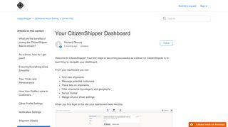 Your CitizenShipper Dashboard – CitizenShipper