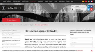 Class action against CITrades - Giambrone Law