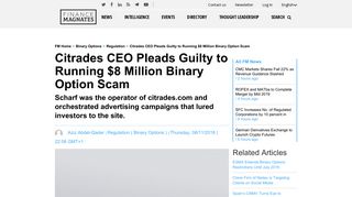 Citrades CEO Pleads Guilty to Running Binary Option Scam| Finance ...