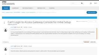 Can't Login to Access Gateway Console for Initial Setup - Access ...