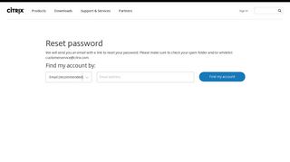 Reset your Citrix account password - Citrix