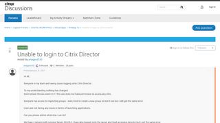 Unable to login to Citrix Director - XenApp 7.x - Discussions
