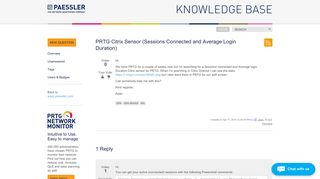PRTG Citrix Sensor (Sessions Connected and Average Login Duration)