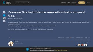 [SOLUTION] Generate a Citrix Login history for a user without having ...