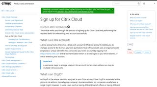 Sign up for Citrix Cloud - Citrix Docs