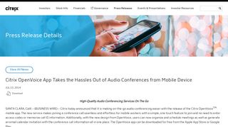 Citrix - Citrix OpenVoice App Takes the Hassles Out of Audio ...