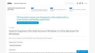 How to Suppress the Add Account Window in Citrix Receiver for ...