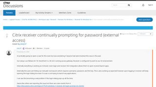 Citrix receiver continually prompting for password (external ...