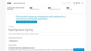 RightSignature Signing - Support & Services - Citrix
