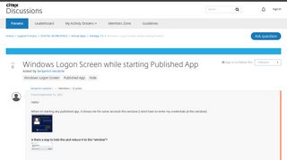 Windows Logon Screen while starting Published App - XenApp 7.x ...