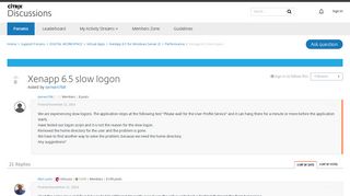 Xenapp 6.5 slow logon - Performance - Discussions - Citrix Discussions