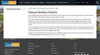 Campus Wireless Network - Citrus College