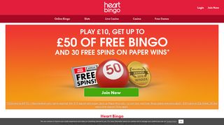 Heart Bingo – Play £10, Get up to £50 of Free Bingo
