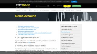 Demo Accounts Support | Online Trading Demo Account ... - City Index