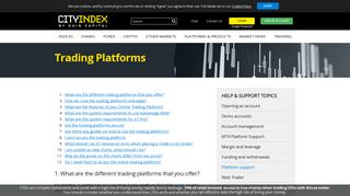 Online Trading Platform Support | City Index UK