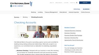 Checking Accounts for Small Business - City National Bank