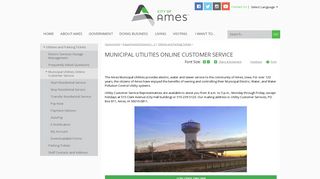 Municipal Utilities Online Customer Service | City of Ames, IA