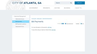 Atlanta, GA : Bill Payments - City of Atlanta