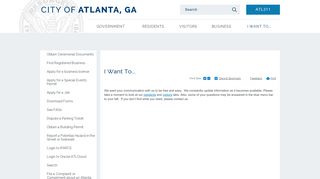 Atlanta, GA : I Want To... - City of Atlanta