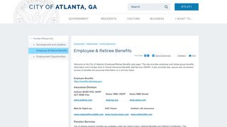 Atlanta, GA : Employee & Retiree Benefits - City of Atlanta